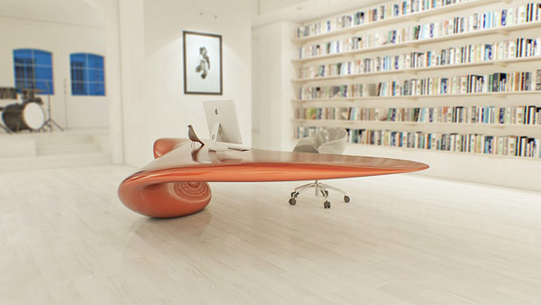 Volna Table: Nội thất với thiết kế siêu thực cho tương lai - Nội thất - Bàn - Phòng làm việc
