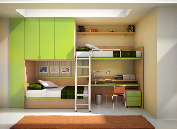 Thiết kế giường có bàn làm việc bên dưới phù hợp ở tầng lửng - Thiết kế - Nội thất - Giường - Bàn