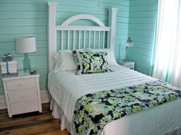 Không gian phòng ngủ thêm nhẹ nhàng với gam màu xanh ngọc