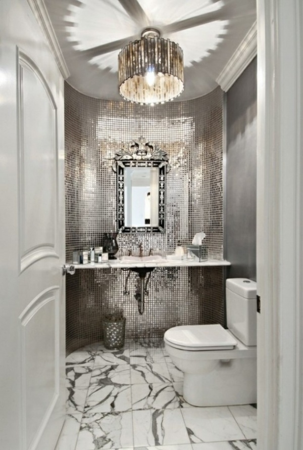 Phòng tắm quyến rũ hơn với bức tường lấp lánh - Gạch - Trang trí