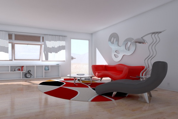 Living Rooms with Red and White for Christmas - Decoration
