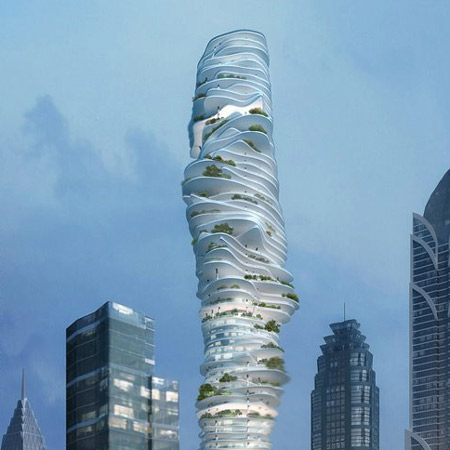 Unusual Sky Scraper with Gardens, China - Design
