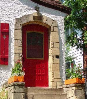 แบบประตูบ้านสีแดง