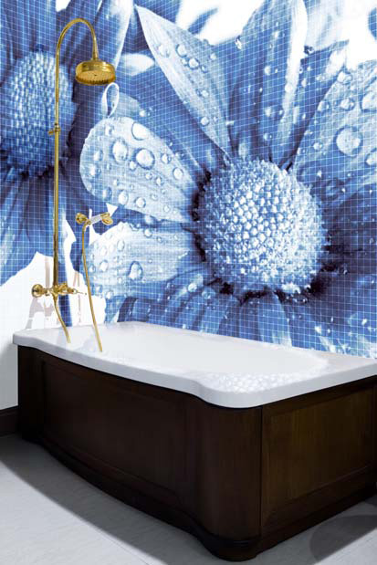 Đổi mới nhà tắm bằng gạch lát tường họa tiết mosaic - Trang trí - Ý tưởng - Thiết kế đẹp - Phòng tắm - Gạch lát tường