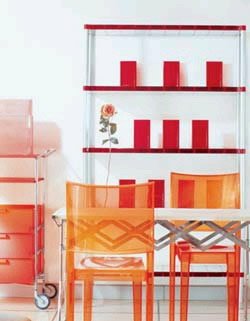 轻松凉爽书房的橘色灵感设计