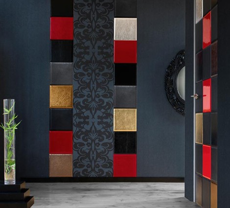 Leather Panels for Walls - Leather Tiles from Cuir au Carre - Decor Report