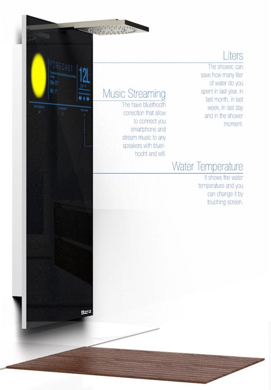 Sshower for Roca: Smart and High-Tech Shower by Marco Antonio Esquiró San Román - Shower - Bathroom - Home Tech - Design