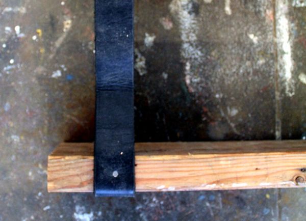 Creative DIY Recycled Leather & Wood Shelf - DIY - Hanging leather shel - Leather & wood shelf