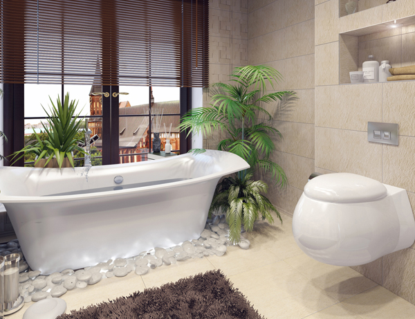 แบบห้องน้ำที่แต่งสวยสดชื่นด้วยต้นไม้ ในสไตล์รีสอร์ท - แต่งห้องน้ำ - แบบห้องน้ำสวย - ห้องน้ำสไตล์รีสอร์ท - ไอเดียแต่งห้องน้ำ - ห้องน้ำสวยสดชื่น