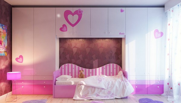 Nữ tính với phòng ngủ được trang trí hình trái tim - Thiết kế - Phòng cho bạn gái