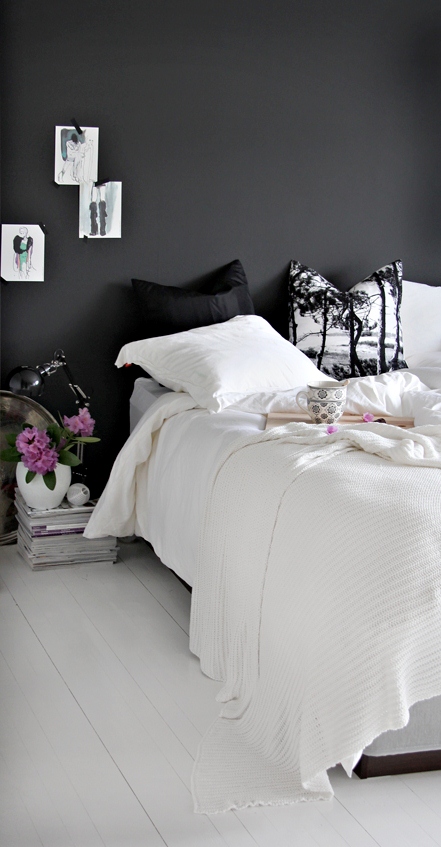 Ý tưởng phòng ngủ với tường trang trí màu đen - Phòng cho teen - Phòng ngủ - Thiết kế