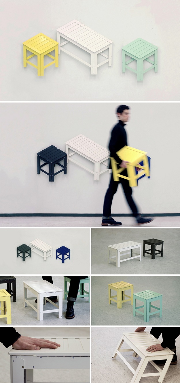 เก้าอี้ประหยัดเนื้อที่ 2D – 3D - เฟอร์นิเจอร์ - ไอเดียเก๋ - การออกแบบ