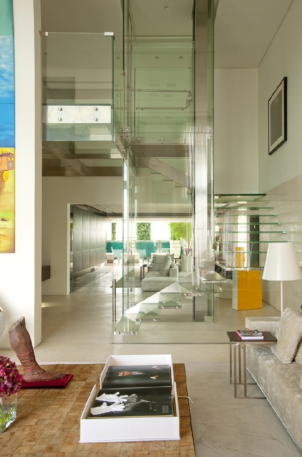 Massive indoor glass pool in Malibu Residence - Interior Design - Dream Home