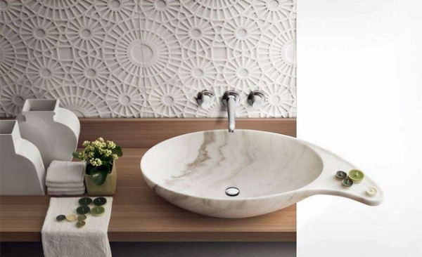 Bồn rửa mặt làm từ đá marble sang trọng của Kreoo - Thiết kế - Phòng tắm - Bồn rửa mặt