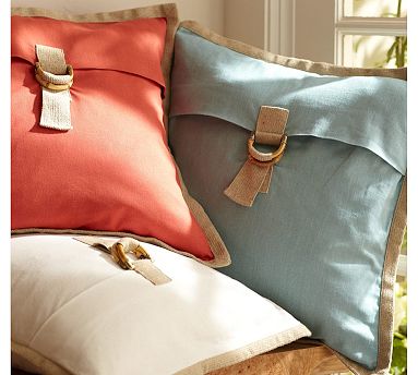 Bamboo Buckle Pillow Covers - Pottery Barn - Pillow