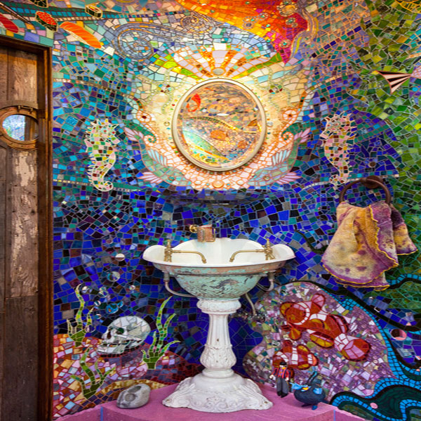 Tường mosaic đẹp mắt làm từ các mảnh thủy tinh - Trang trí - Ý tưởng - Thiết kế - Xu hướng - Tường nhà - Mosaic