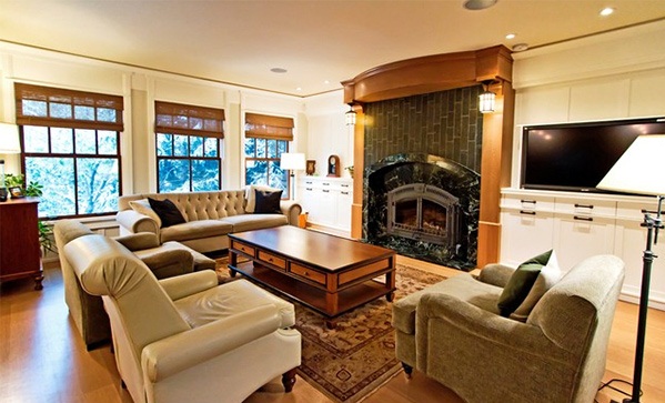 Sự ấm cúng trong phòng khách craftsman - Thiết kế - Phòng khách